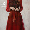 吉祥衣家新中式国风春款红色高端气质显瘦修身女装天香夜染连衣裙 商品缩略图4