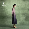 吉祥衣家新中式国风复古桑蚕丝高端气质修身女装炉烟双袖紫连衣裙 商品缩略图3