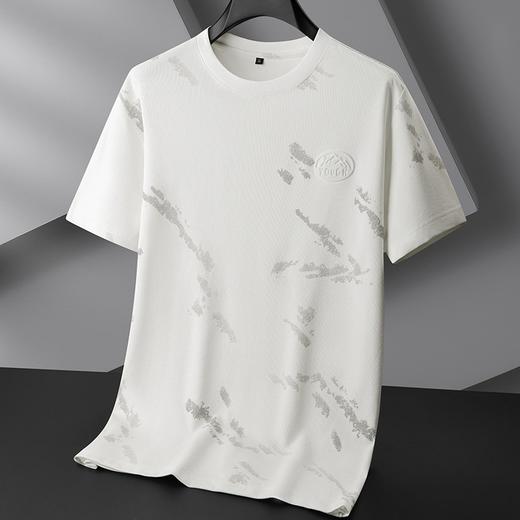 【棉质】【DPF】大依优型大码短袖T恤晕染印花半袖夏季时尚加肥加大胖子休闲圆领潮流上衣男士 商品图2