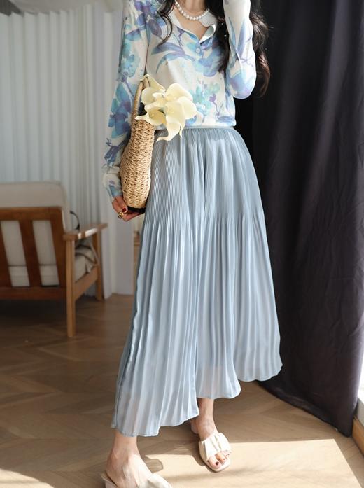 水墨晕染水溶定位印花软糯亲肤醋酸羊毛针织开衫 商品图2