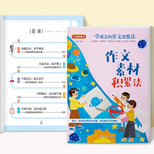 《一学就会的作文思维法》（全4册）：《作文素材积累法》《思维导图构思法》《扩展式写作法》《作文三步升格法》 商品图3
