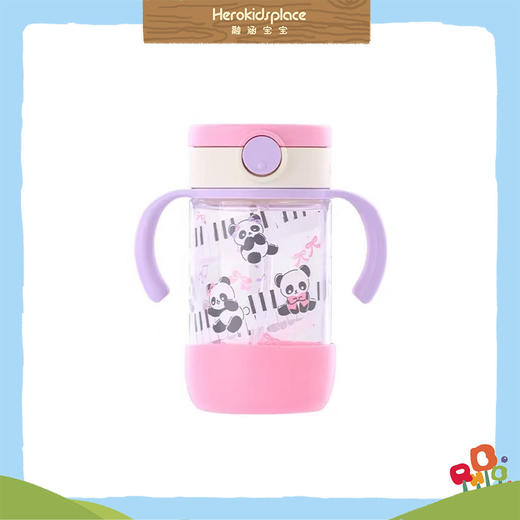 Richell星彩透透杯吸管型320毫升熊猫04460 商品图0