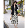 【专属特价】熙世界复古印花吊带连衣裙套装女2025夏季薄款短袖西装外套两件套 商品缩略图2