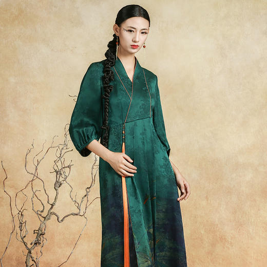 吉祥衣家新中式国风夏新款高端气质显瘦修身女装苏世独立连衣裙 商品图4