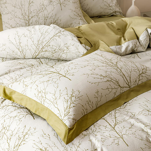 自然醒宽边三层纱提花四件套100全棉1.5米被套床单三件套床笠床品JY 商品图9