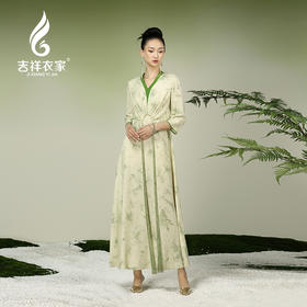吉祥衣家新中式国风夏新款高端气质显瘦修身女装月出佼人僚连衣裙