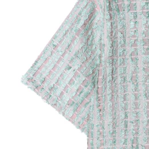 CS206夏季高级感新款韩版撞色格子流苏短袖衬衫休闲情侣宽松衬衣 商品图4