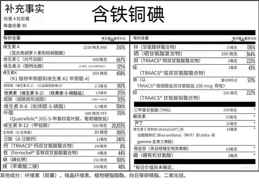 美国DFH 综合维生素 多功能维生素矿物质DFH Complete Multi™ 120粒 三种人群 商品图4