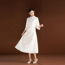 吉祥衣家新中式国风春夏新款白色气质显瘦女装春风戏浮生连衣裙