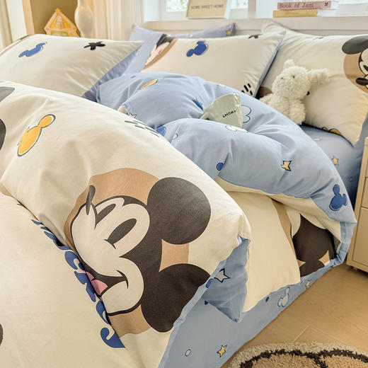 自然醒迪士尼正版授权全棉印花四件套小熊维尼纯棉床上四件套卡通儿童被套床单人宿舍三件套NH176178 商品图4