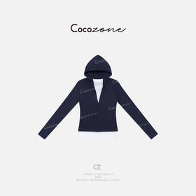 COCO ZONE 刘一一100棉新款设计撞色假两件长袖T恤 CD2A0654