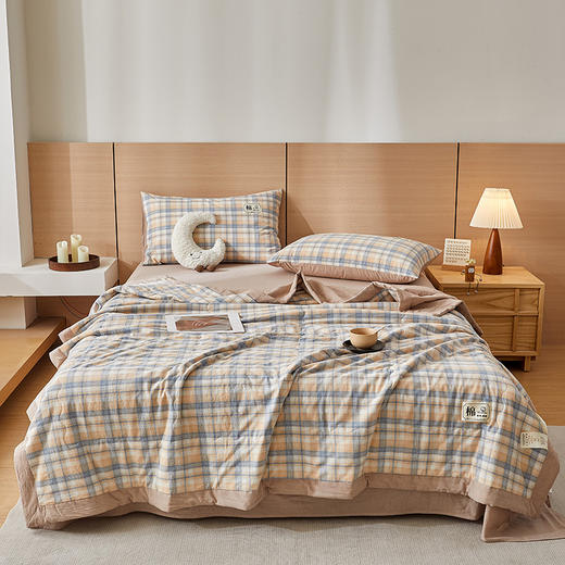 【色织全棉夏凉被】无印风纯棉夏被 A类母婴棉花空调被 水洗棉儿童被子  商品图5