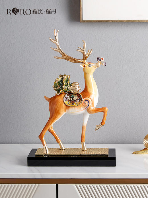 【彼达思】罗比罗丹珐琅彩一路发财摆件 商品图2