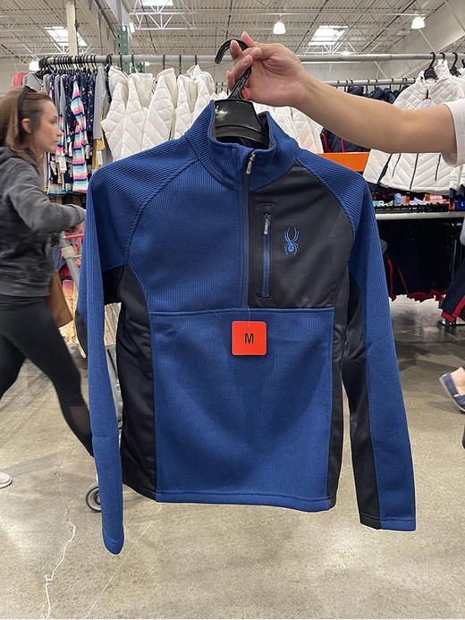 SPYDER/蜘蛛 男士秋季加绒刺绣标插肩袖拼色立领半拉链长袖卫衣 商品图2