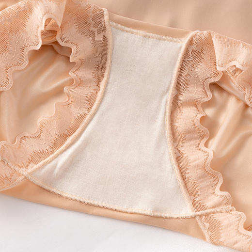 雀说 【2条装】高腰收腹提臀裤底裆100%桑蚕丝蕾丝打底裤362 商品图2