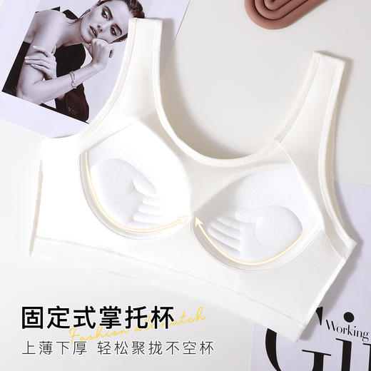 【新疆棉柔软透气】内衣女聚拢舒适无钢圈大包裹收副乳美背文胸罩时光昔颜 商品图4