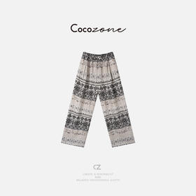 COCO ZONE 刘一一2025新款复古撞色通勤女式休闲裤ACD2A0653