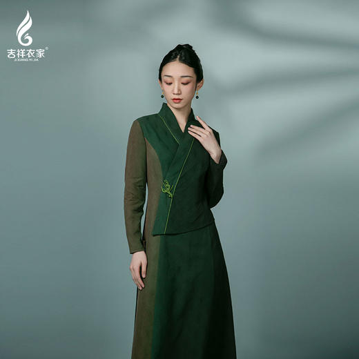 吉祥衣家中国风新中式复古女装2025新款春夏款幽兰异众芳连衣裙 商品图1