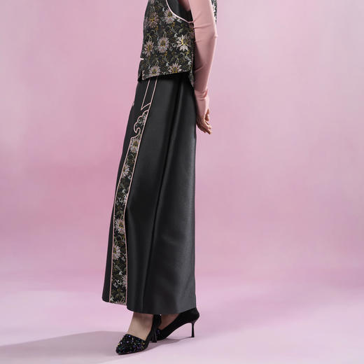 吉祥衣家新中式国风夏新款高端气质显瘦修身女装莲影如意半身裙 商品图3