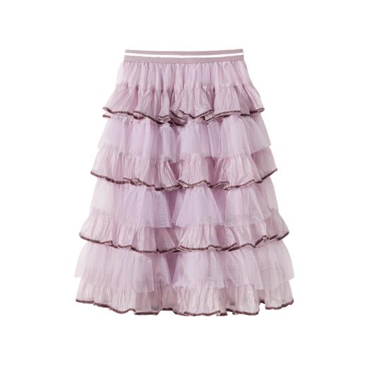 Littletime女童半身裙夏装2025新款儿童网纱公主裙蓬蓬裙中长半裙 商品图4