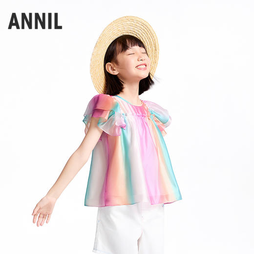 【实体店同款】女童短袖上衣夏季新款安奈儿童装AG521669 商品图2