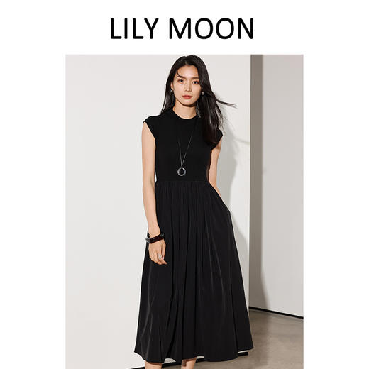 LILYMOON【立领小黑裙】极简小黑裙法式气质优雅羊毛轻奢 商品图2