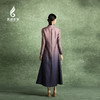 吉祥衣家新中式国风复古桑蚕丝高端气质修身女装炉烟双袖紫连衣裙 商品缩略图4
