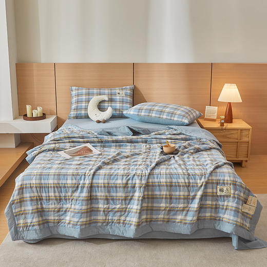 【色织全棉夏凉被】无印风纯棉夏被 A类母婴棉花空调被 水洗棉儿童被子  商品图6