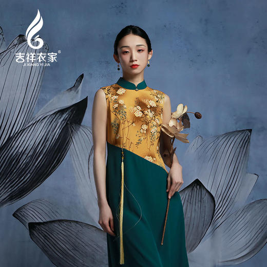 吉祥衣家新中式国风新款高端显瘦修身女装旗袍香芬弥馥连衣裙 商品图0