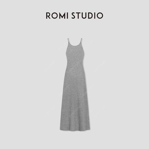 ROMI STUDIO“优雅格雷”100%绵羊毛U领收腰吊带连衣裙 RW25SL40104 商品图2