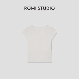 ROMI STUDIO“肤感至上”绵羊毛混纺轻柔弹力圆领短袖T恤RWBWSH1632【发货时效25天】