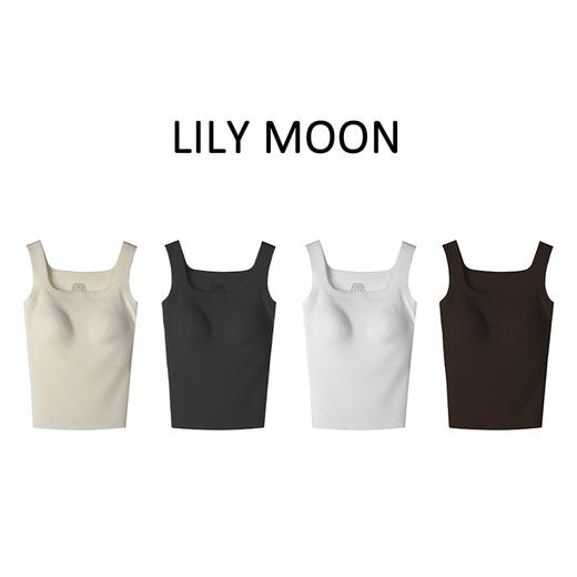 LILYMOON【冰丝宽肩吊带】一体杯方领背心内搭遮副乳 商品图4