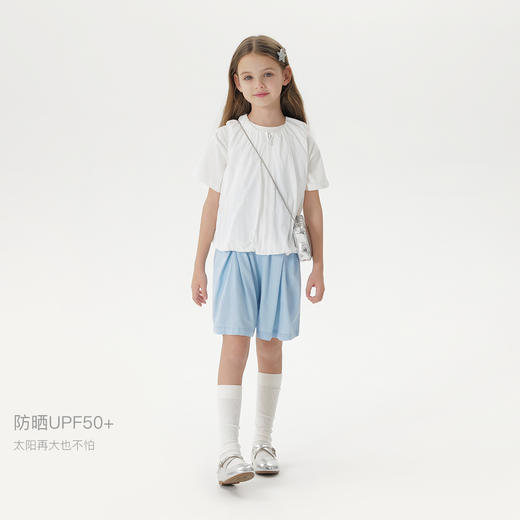 【防晒】马克珍妮女童天丝软牛仔短裤儿童裤子2025夏装新款550835 商品图1