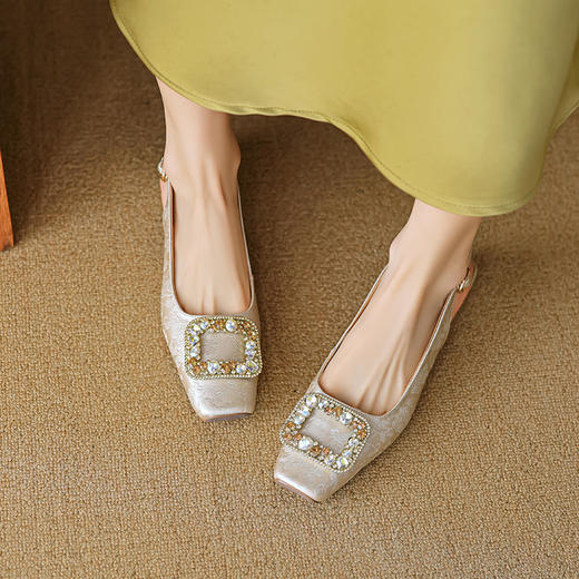 雀说 真皮夏季国风包头凉鞋女G266-6 商品图3