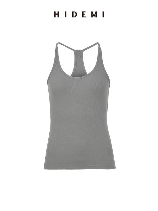 HIDEMI 极简经典款自然棉超弹力显瘦基础款吊带背心 乌木棕/自然白/鼠尾草灰 商品图8