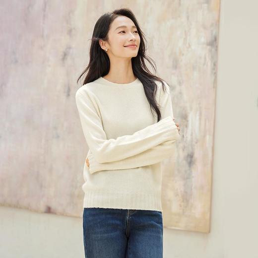 IC【100%绵羊毛】肌理感宽松打底针织衫女新款秋冬气质羊毛衫长袖上衣 商品图3