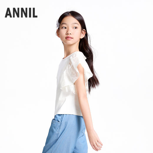 【实体店同款】女童SORONA凉感短袖上衣夏季新款安奈儿童装AG521664 商品图2