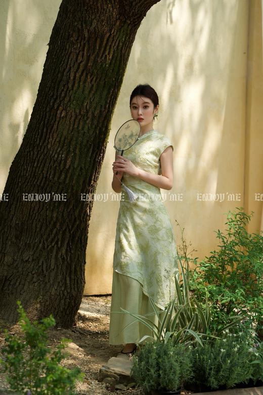 【门店同款】ENJOY夏季云敛-春光推盏竹影刺绣裙 162201551 商品图0