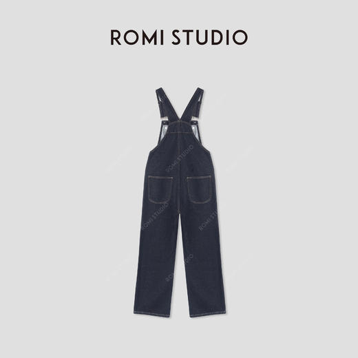 ROMI STUDIO“美式复古”棉质斜纹高士线YKK拉链背带牛仔裤431NS172 商品图1