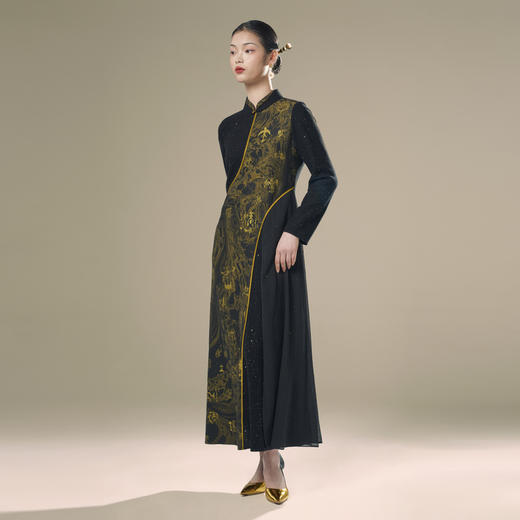 吉祥衣家2025新款春夏秋新国风新中式日月忽其不淹兮女装连衣裙 商品图3