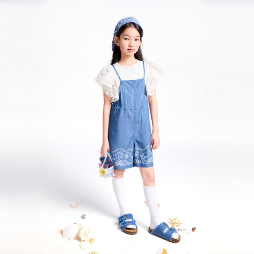 【实体店同款】女童牛仔背带裤夏季新款安奈儿童装AG526682 商品图3