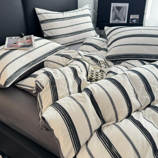 自然醒A类40支全棉提花四件套纯棉100简川星辰男孩被套宿舍床单三件套床品床笠JY 商品图6