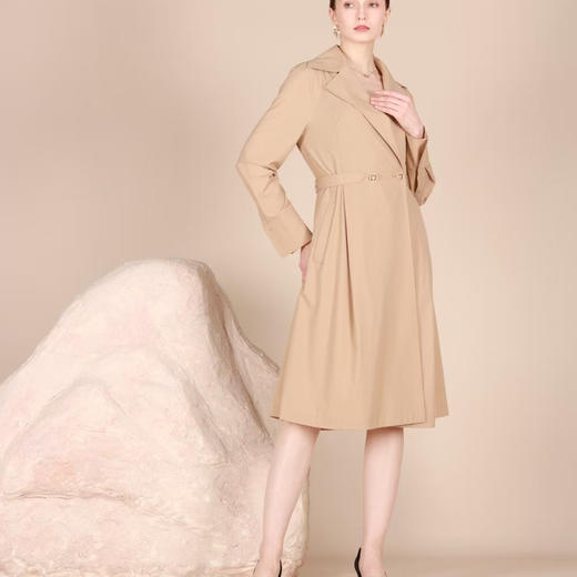 顺丰包邮41757洛诗琳法式超舒适四面弹风衣连衣裙3S80250 商品图0