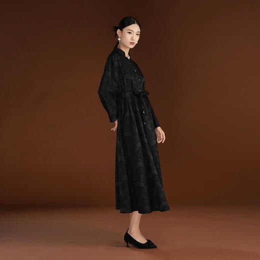 吉祥衣家新中式国风春夏新款高端气质显瘦修身女装罗马假日连衣裙 商品图2