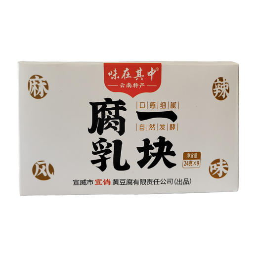 云南宣威市味在其中麻辣豆腐乳一块腐乳24克*9块/盒 商品图4