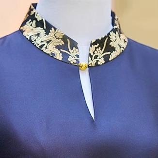 吉祥衣家风调雨顺连衣裙立领高级感复古新中式国风女装连衣裙 商品图4