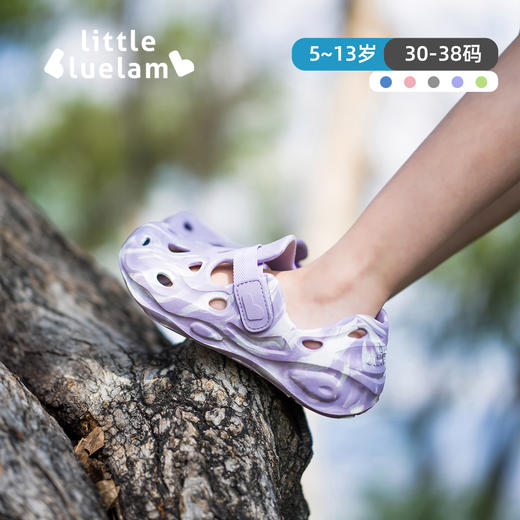 【30-38码】小蓝羊25夏季亲子鞋透气沙滩鞋涉水洞洞鞋迷彩凉鞋-小船长迷彩洞洞鞋，海边踩水必备 商品图5