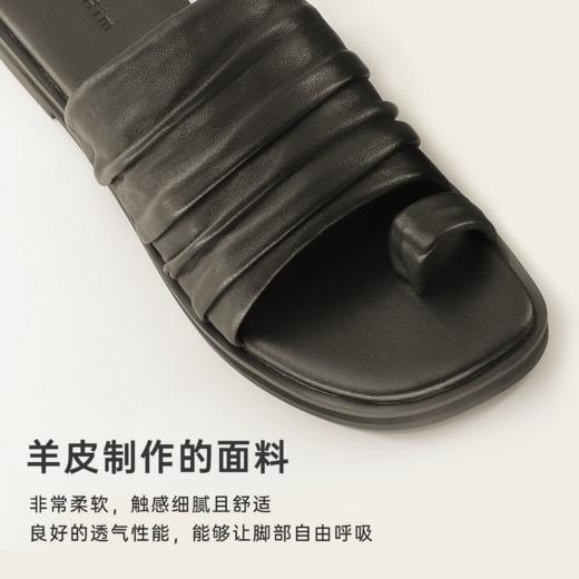【品牌直发】RIMRIM夏季新款套趾褶皱平底凉鞋凉拖女真皮外穿舒适2349 商品图1