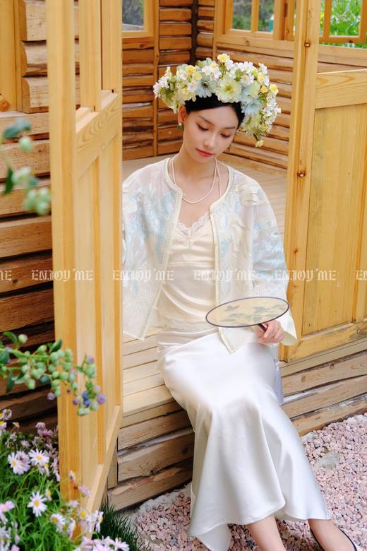 【门店同款】ENJOY夏季云敛-春光推盏花开青蓝中式外套 162266717 商品图1