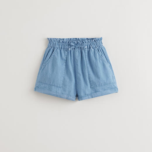 马克珍妮女童甜美蝴蝶结花边牛仔短裤2025年夏装新款550833 商品图3